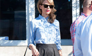 OOTD: Taylor Swift shoppend in skater skirt